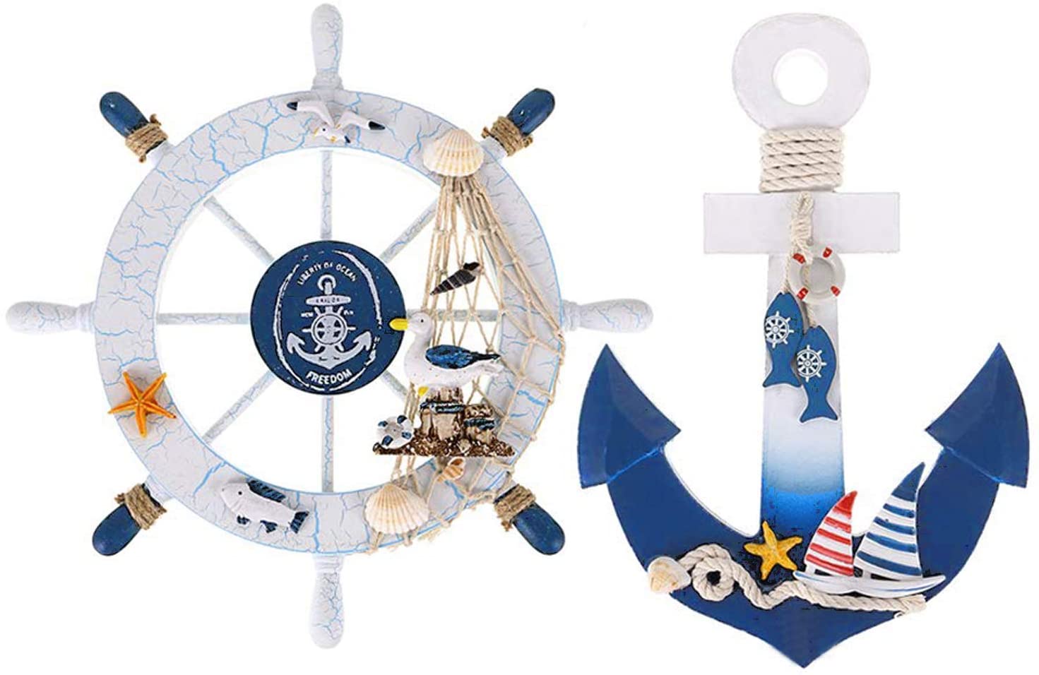 Kormidlo a kotva námořnická dekorace sada 