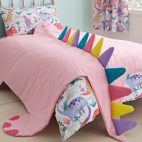 Dinosaurus přehoz na postel růžový 