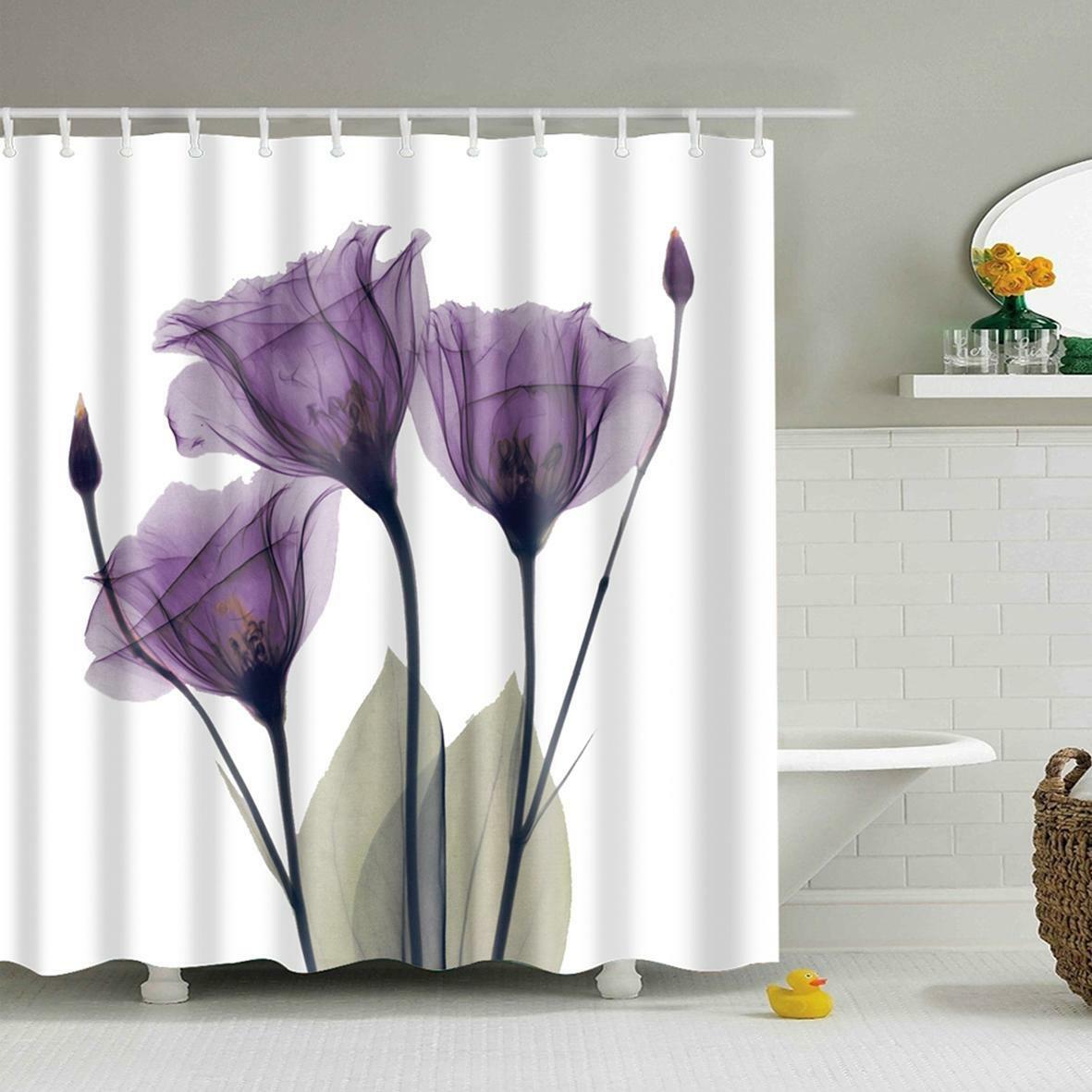 Fialové květy sprchový závěs 180 x 180 cm 