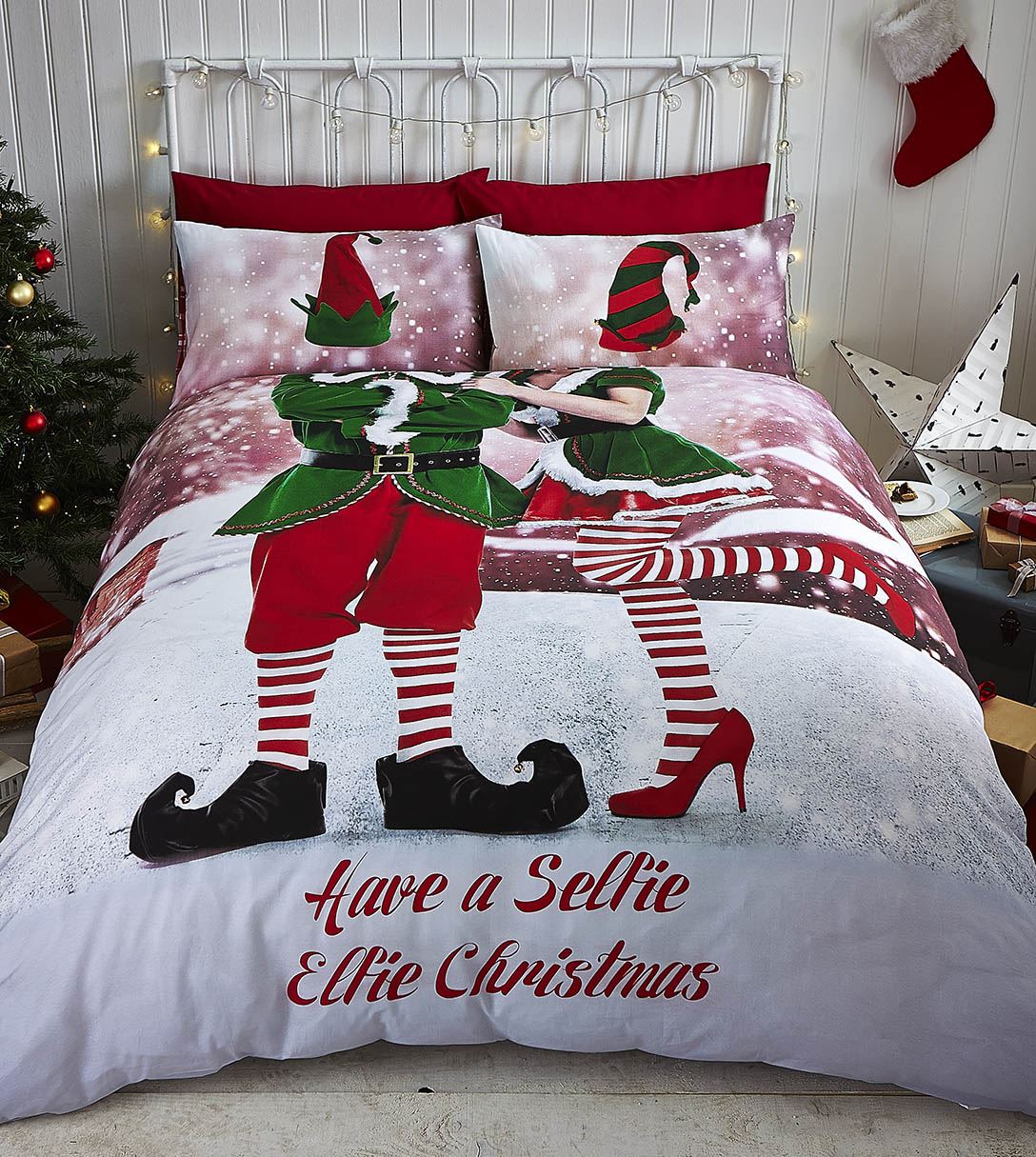 Elf a Elfie selfie vánoční povlečení double