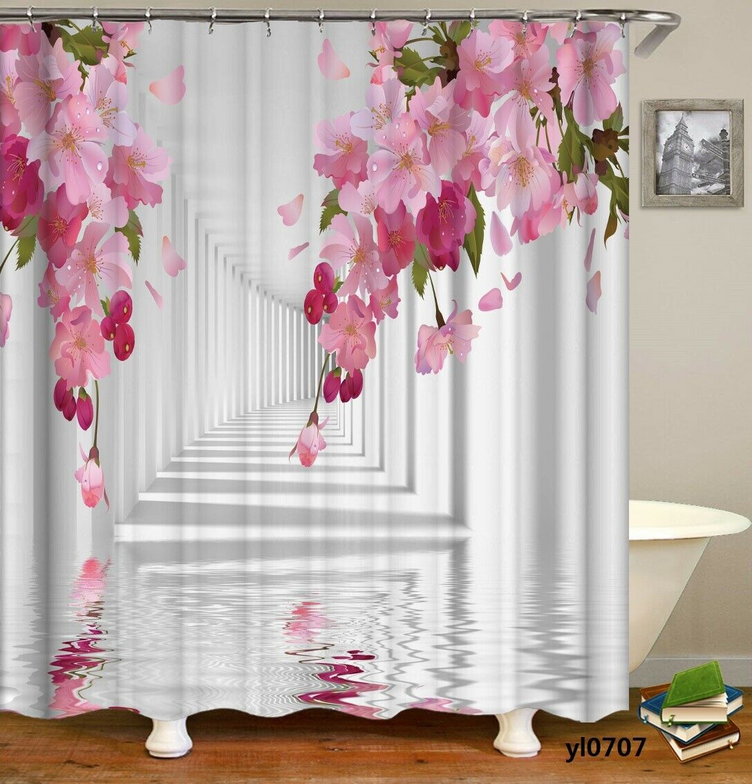 Třešňové květy sprchový závěs 180 x 180 cm