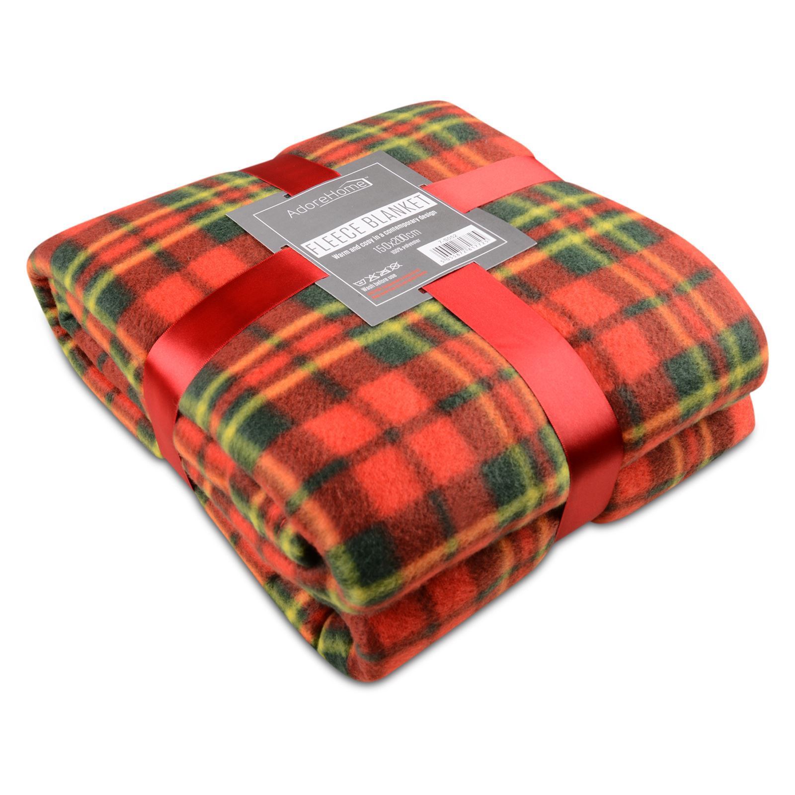 Tartan fleecová deka červená 150 x 200 cm