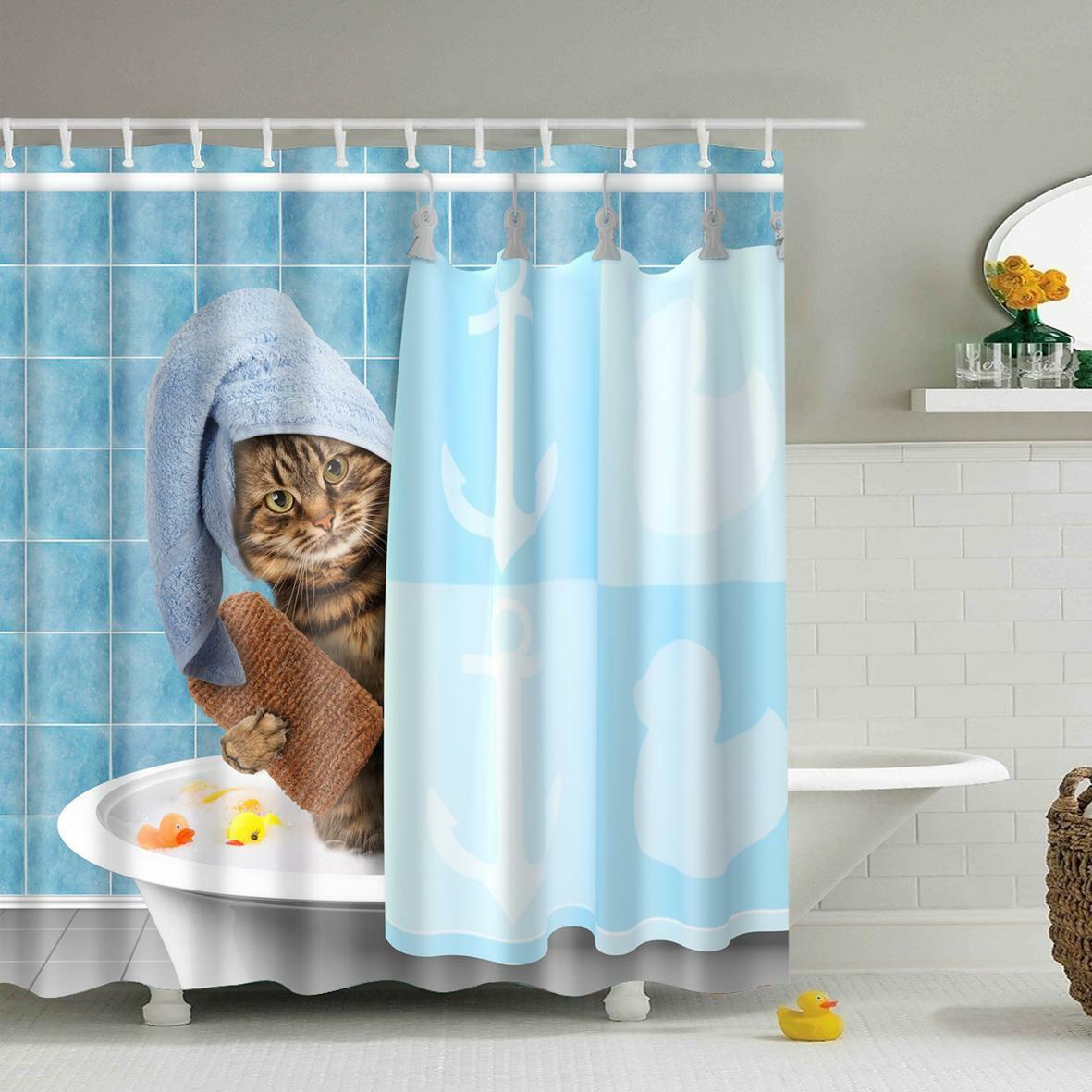 Kočka sprchový závěs 180 x 180 cm
