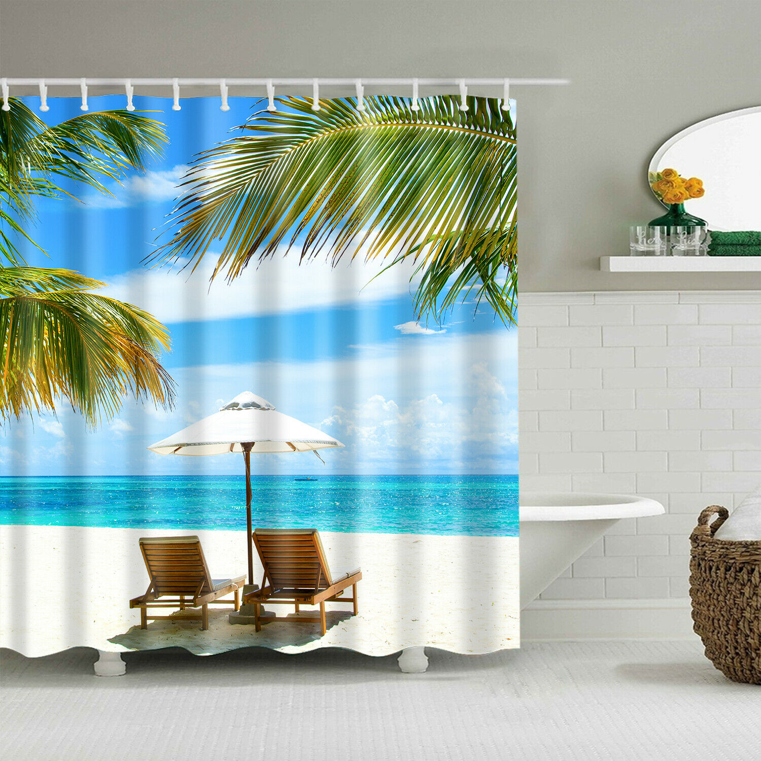 Kokosové palmy sprchový závěs 180 x 180 cm