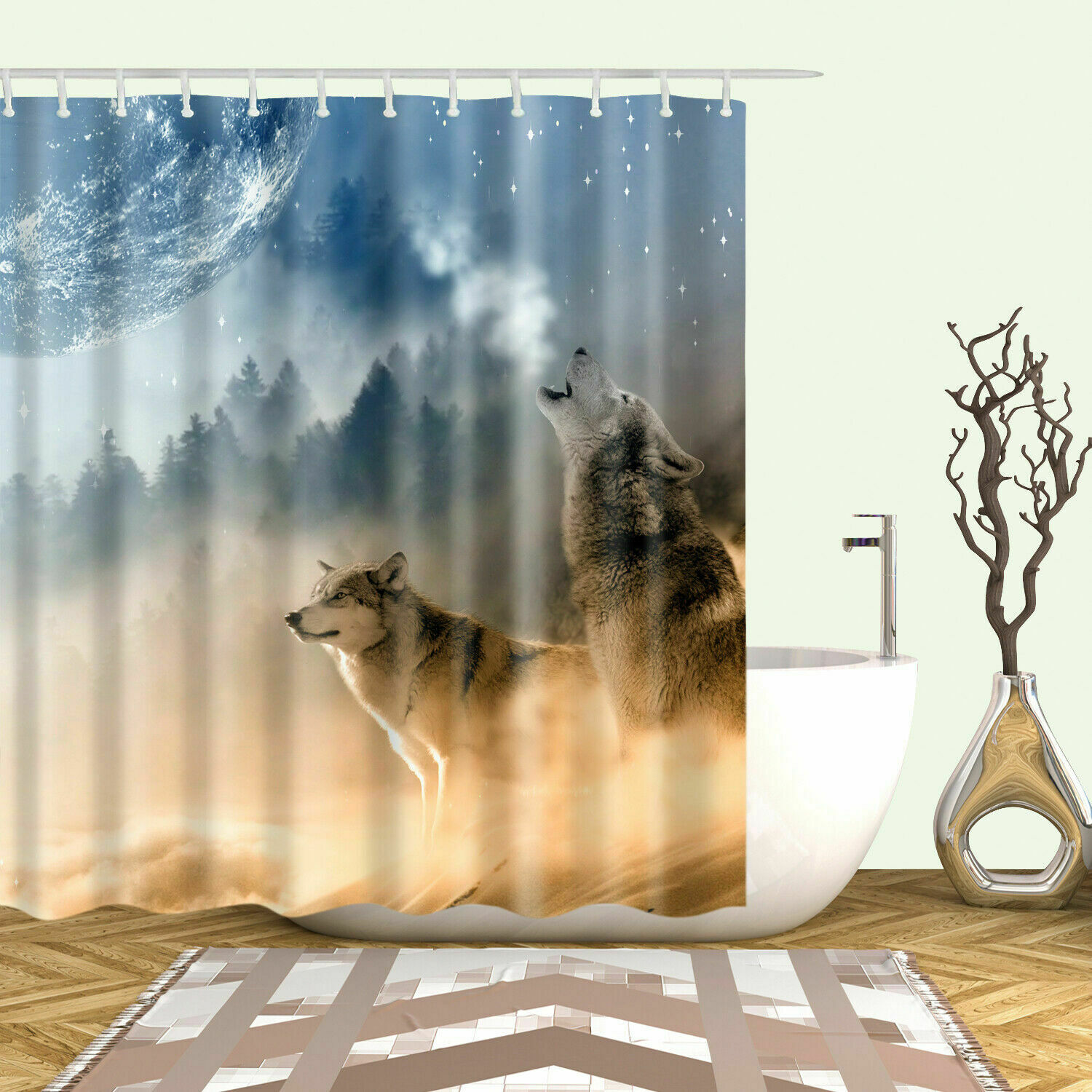 Vlci sprchový závěs 180 x 180 cm