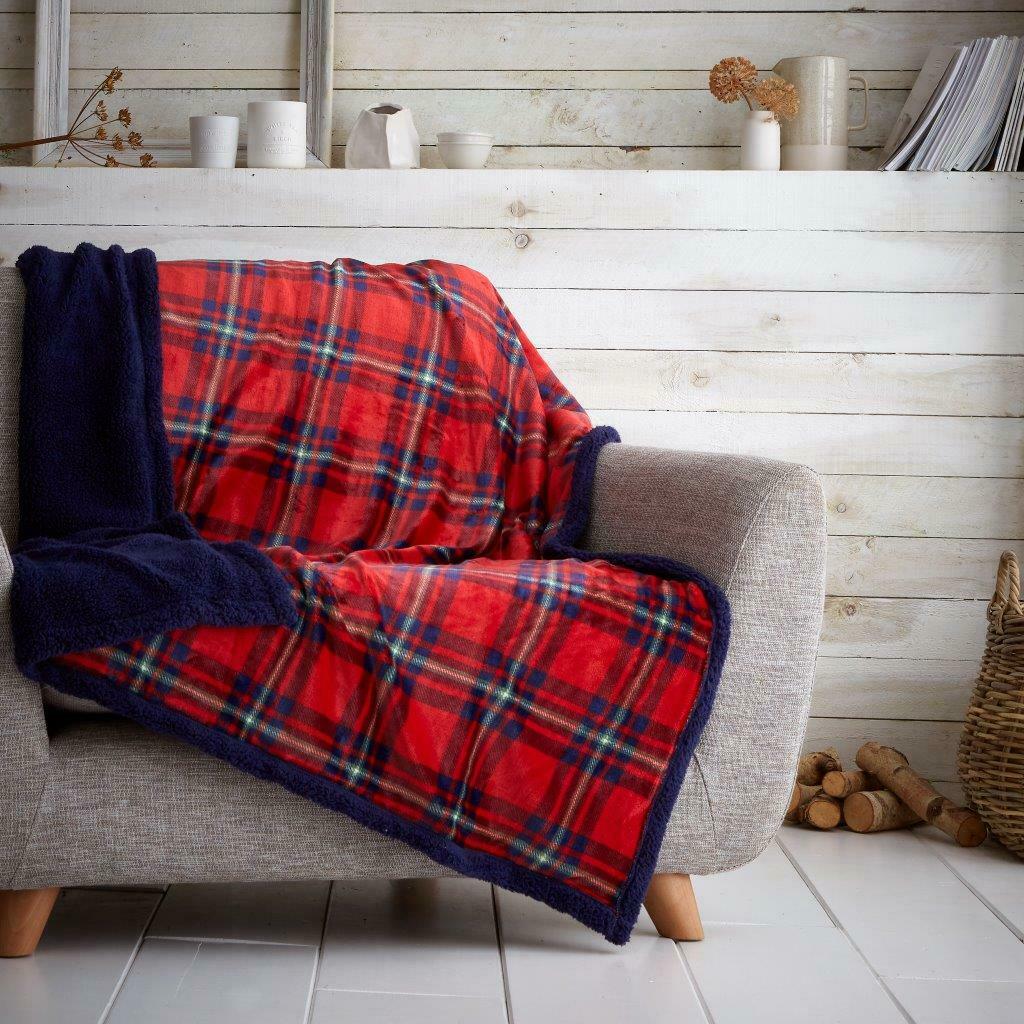 Fleecová deka Tartan červená 130 x 180 cm