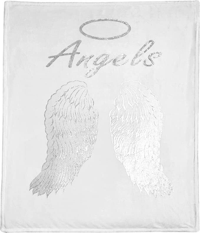 Andělská křídla fleecová deka bílá