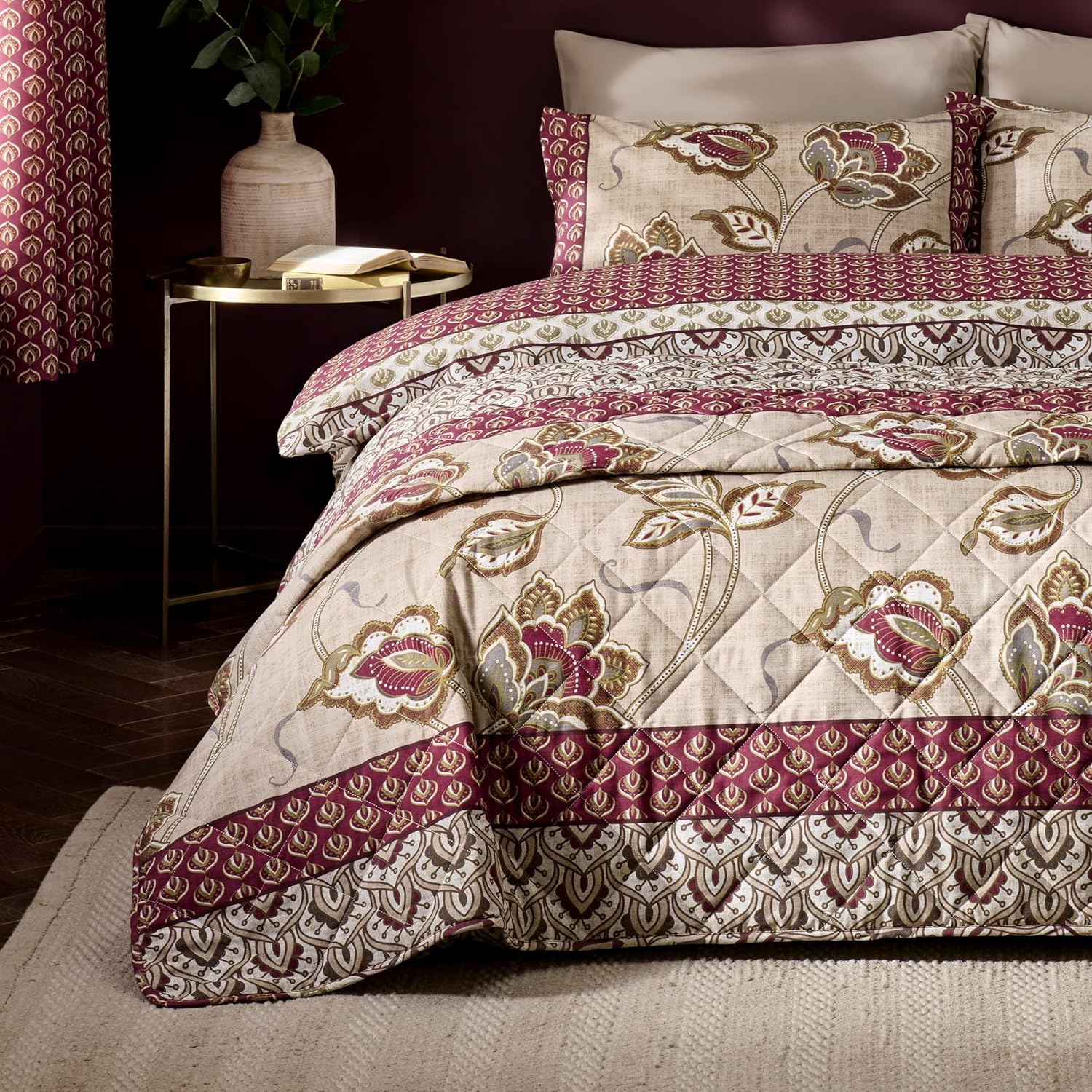 Prošívaný přehoz Kashmir Paisley  200 x 200 cm