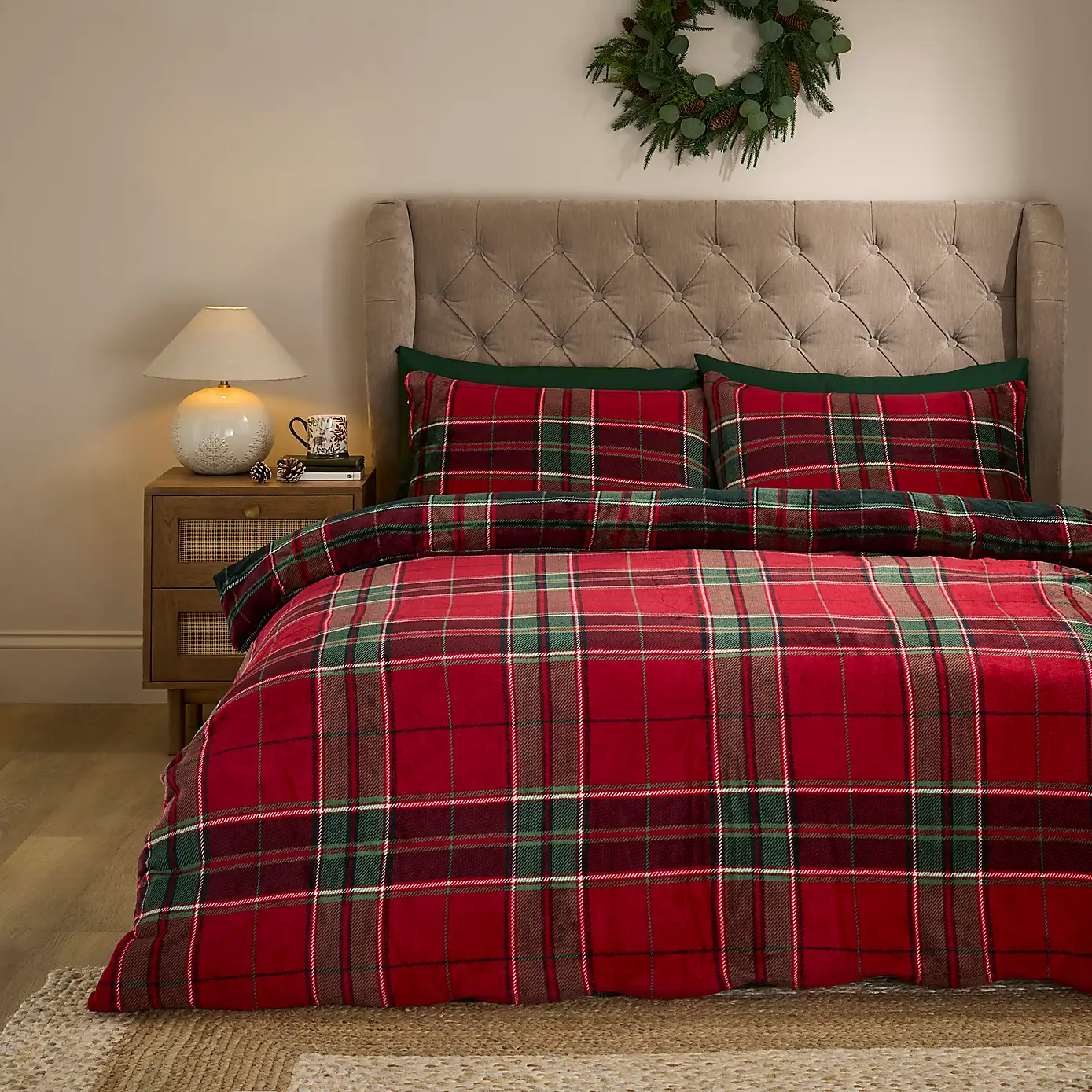 Kárované fleecové povlečení Tartan